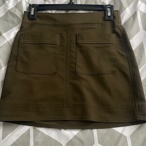 Express Olive Mini Skirt with Pockets